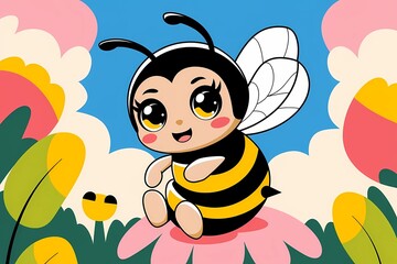 Obraz premium bee and flowers