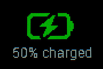 LED Matrix Display Icon - Technology, Battery Charge