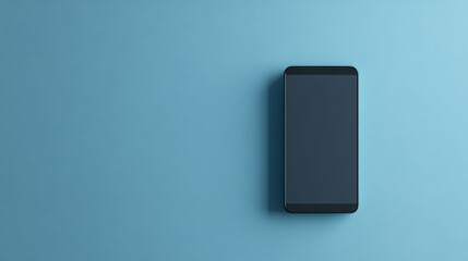 Smartphone on solid color minimalist background, copy space