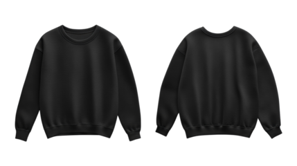 Black Sweater Mockup - Front & Back. png