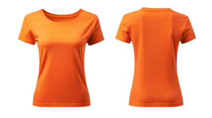 Orange Short Sleeve T-Shirt Mockup - Front & Back. png