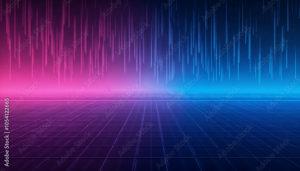Aufkleber vibrant neon background with vertical lines and grid pattern, futuristic and dynamic design