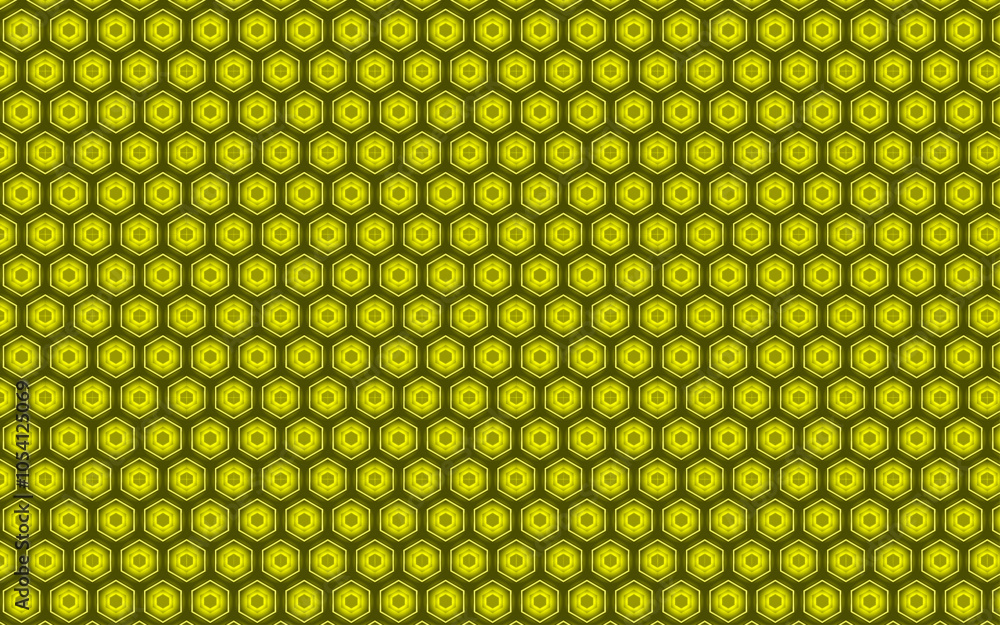 Aufkleber hexagonal seamless pattern design | 3d pattern design with geometric vector shape | yellow color hex