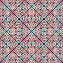 Obraz premium Talavera pattern. Azulejos portugal. Turkish ornament. Moroccan tile mosaic. batik design vector