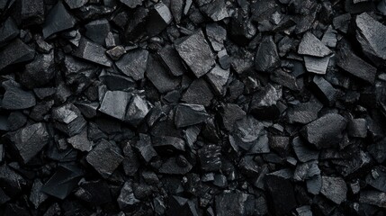 Pile of small dark slate rocks with rough textures