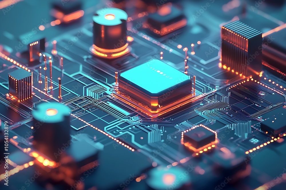 Aufkleber Advanced Circuit Design with Innovative Technology and Intricate Circuitry Elements : Generative AI