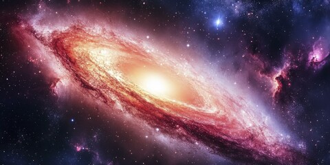 Obraz premium Spiral Galaxy in Deep Space: A Cosmic Tapestry of Stars and Nebulae