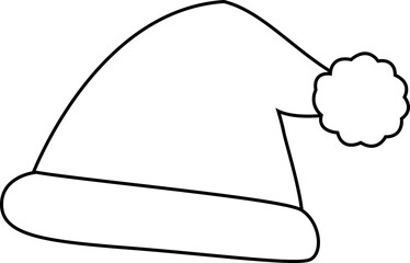 Christmas hat outline vector.
santa claus hat coloring drawing svg.