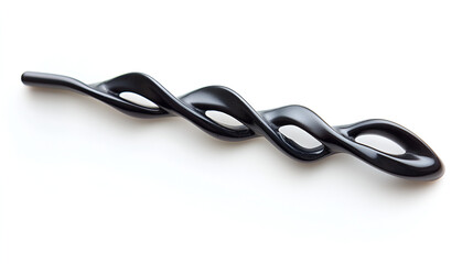 Naklejka premium Black plastic hairclip or hairpin isolated on white background with copy space. Hair accessories. ai generative