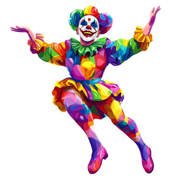 recommend clip art: Colorful Jester with Vibrant Rainbow Hair