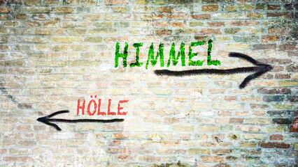 Signposts the direct way to Heaven versus Hell