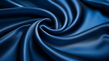 Fototapeta premium lying blue silk textile fabric background. Smooth elegant Satin cloth.