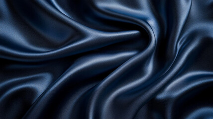 Fototapeta premium lying blue silk textile fabric background. Smooth elegant Satin cloth.
