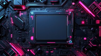 Fototapeta premium Abstract high-tech circuit board with vibrant colors