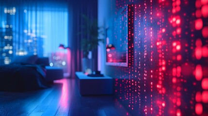 the concept of the Internet of Things with an image of a smart home, featuring various connected devices and appliances ,  the concept of the Internet of Things with an image of a smart home .