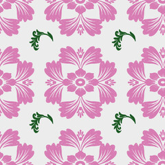 seamless pattern with pink flowers