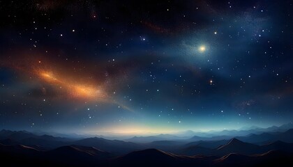 Fototapeta premium Starry Night Landscape