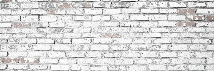 Obraz premium White grunge brick wall with a weathered and distressed texture, perfect for urban and industrial design projects, concrete, pattern