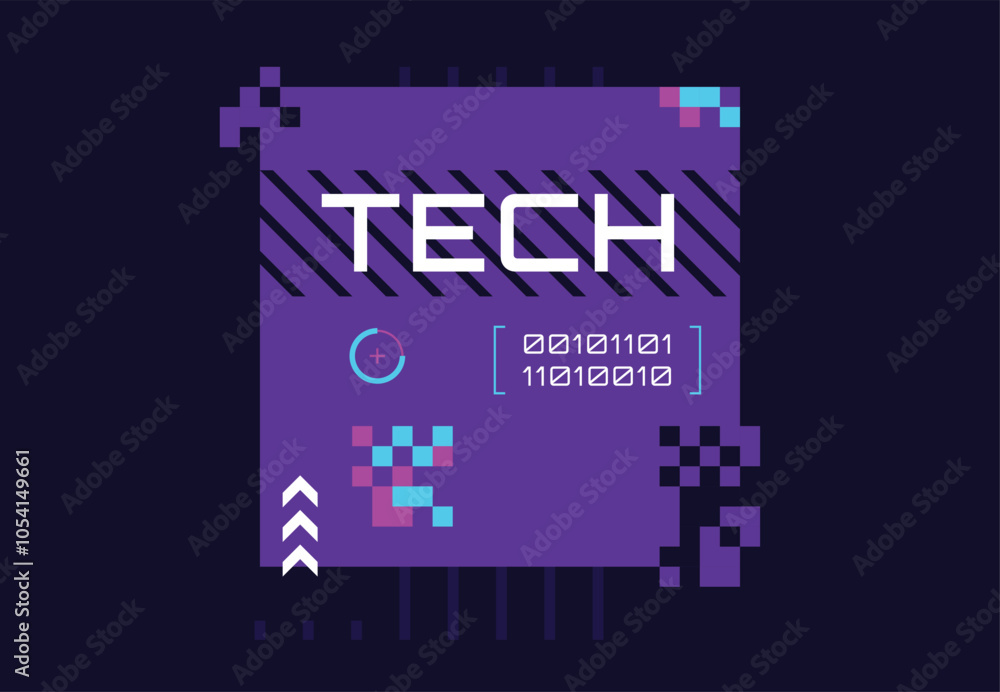 Fototapete cyberpunk style banner. sci-fi dice with a glitch effect. abstract background. futuristic design. ve