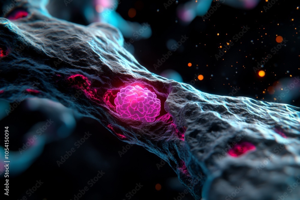 Aufkleber a stem cell gradually dividing and evolving into a cluster of various specialized cells such as neur