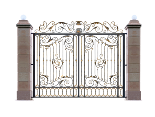Decorative gates with columns.