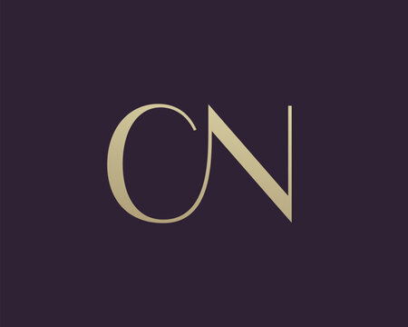 CN letter logo icon design. Classic style luxury initials monogram.