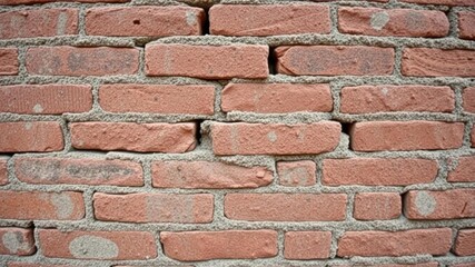 Obraz premium Close-up of red brick wall with rustic textured surface, detail, exterior