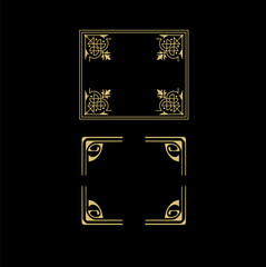 vintage frames gold retro, art deco, modern ornament
