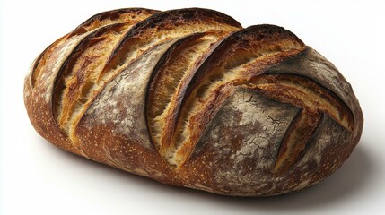 Close-up of a Rustic Sourdough Bread Loaf
