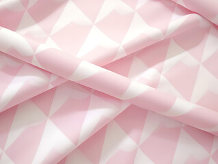 Pink and White Geometric Patterned Fabric