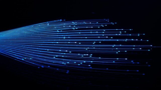 Dynamic 3D Animation of Colorful Branching Neural Network on Dark Background. Visualization of Artificial Intelligence, Complex Algorithms, Chatbot, Machine Learning and Large Language Models 