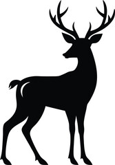 deer-a-silhouette-vector-with-white-background