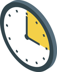 Clock face with highlighted segment indicating elapsed time, symbolizing time management and scheduling
