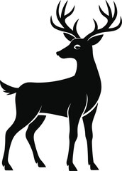 deer-a-silhouette-vector-with-white-background