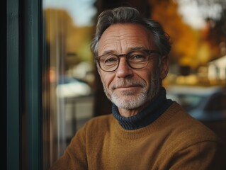 Fototapeta premium Mature Gentleman in Autumn Attire