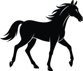Obraz premium horse-a-silhouette-vector-with-white-background