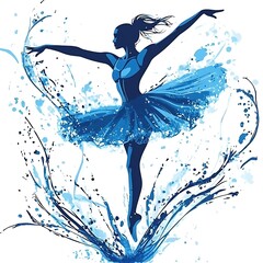 Fototapeta premium Elegant Ballet Dancer in Tutu Performing Graceful Dance