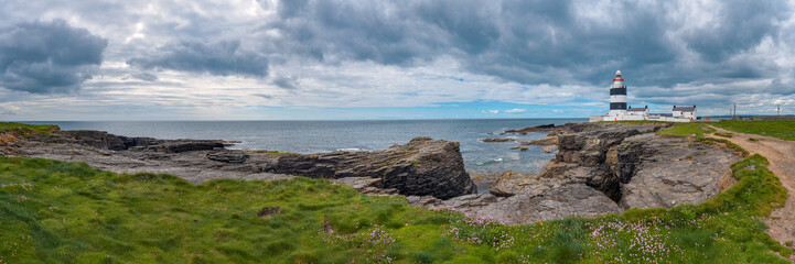 Panorama K&uuml;ste von Irland mit Hook Lighthouse