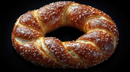 Close-up of a Freshly Baked Pretzel with Salt