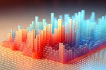 Obraz premium Vibrant financial charts and graphs illustrating growth and analysis in business colors