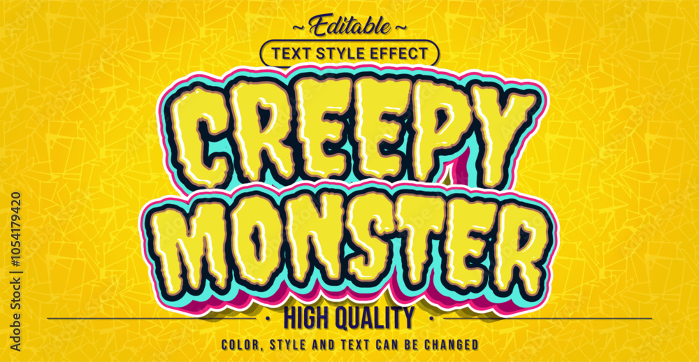 Aufkleber Editable text style effect - Creepy Monster text style theme.