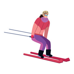 girl play ski sport