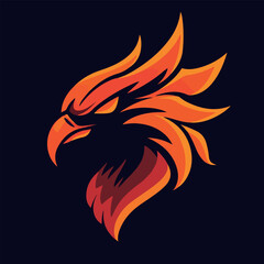 Phoenix head mascot logo vector illustration