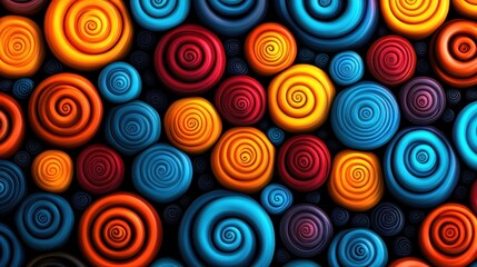 Abstract Colorful Swirling Circles Pattern