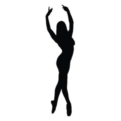 ballet dancer jumping without tutu ballet dress, lottie. silhouette © KAJOL