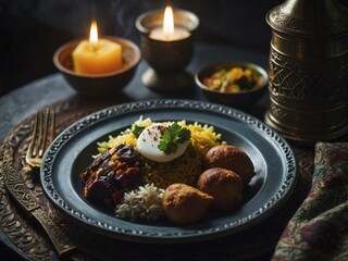 Indian Rice Dish with Poached Egg and Spices - A Culinary Delight