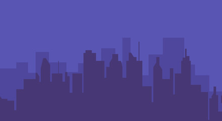 Fototapeta premium Winter City skyline illustration. Landscape. Backdrop of city streets and houses. Winter day Modern vector illustration isolated