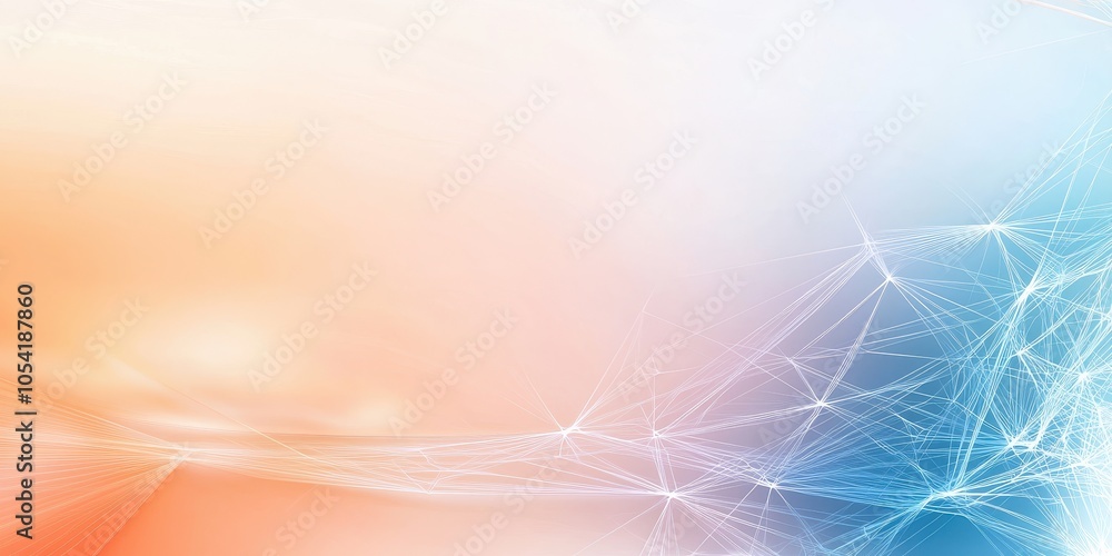 Poster a border framing a mesmerizing pattern of interconnected lines and shapes over a soft gradient backg