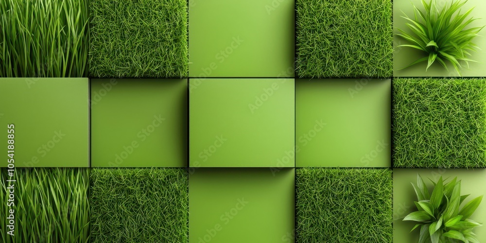 Poster a clean and simple tile of minimal grass texture background, perfect for a natural and organic look 