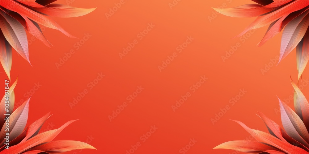 Poster a decorative border surrounding a bright red background with slight gradients, creating a bold and e